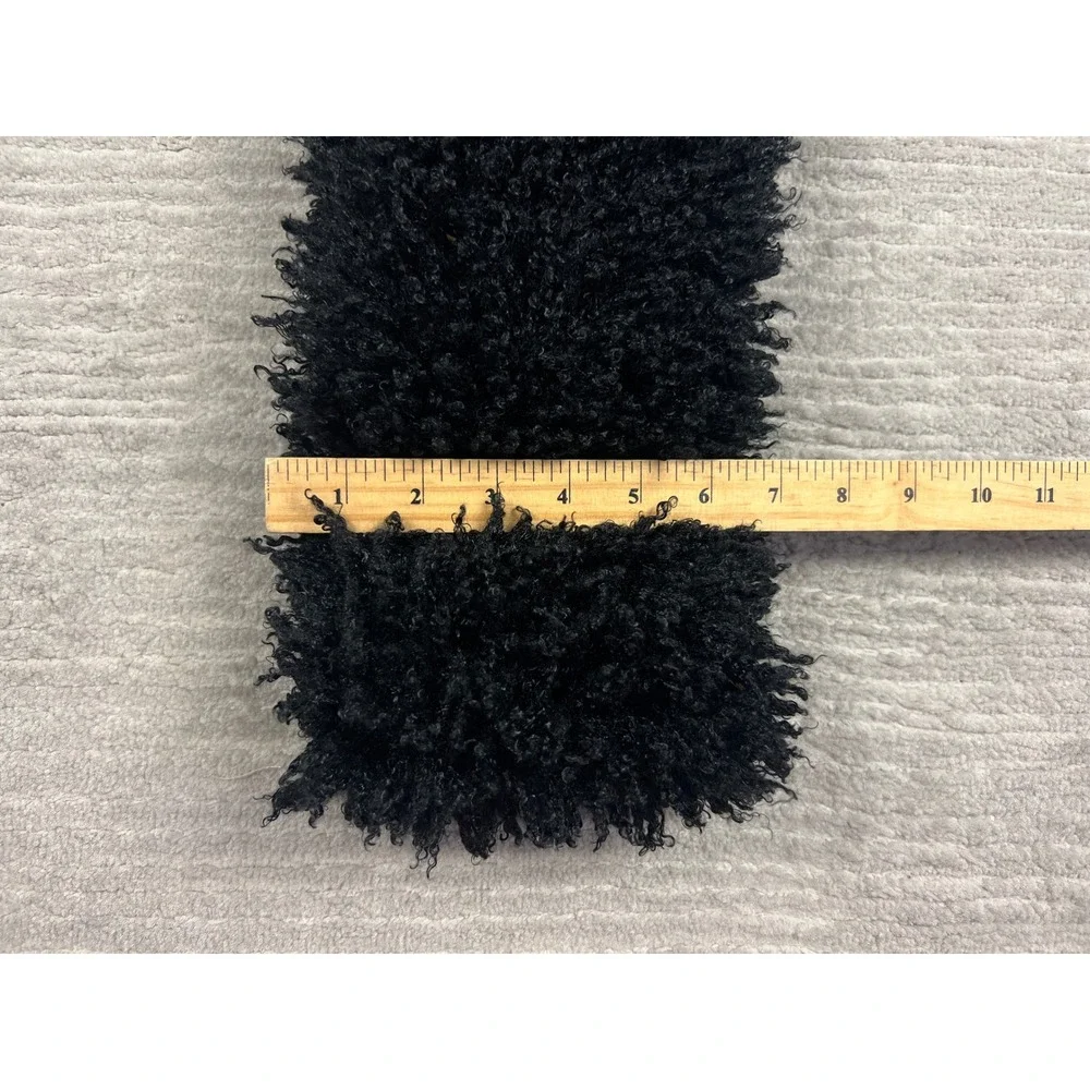 Betsey Johnson Scarf Womens OS Black Faux Fur Shaggy Infinity Loop Winter Cozy